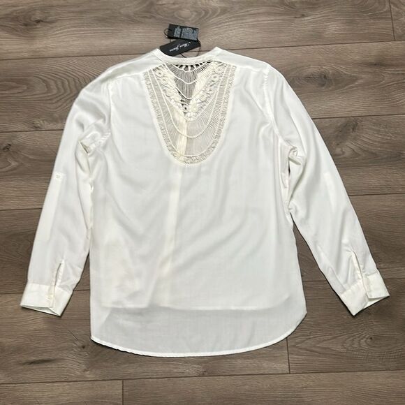 Mavi White Long Sleeve Button Up Roll Up Sleeve Embroidered Shirt Size XL‎ - Picture 4 of 12